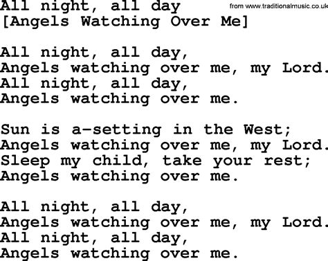 all night and all day lyrics